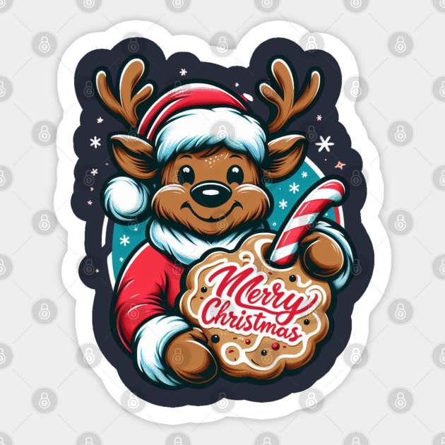 Merry Christmoose Moose Christmas 2024 Sticker by BukovskyART